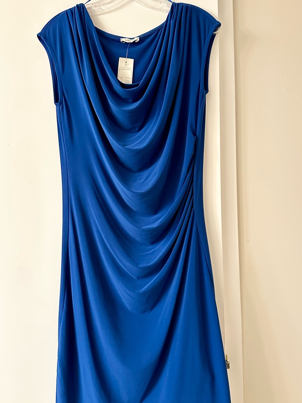 Draped Cowl Neck Maxi Dress - Royal Blue